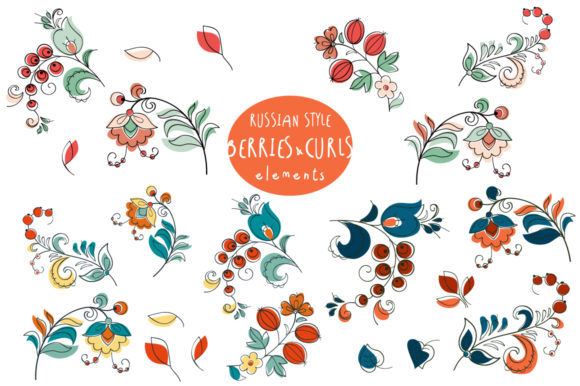 Birds Berries in Russian Style: A Creative Design Resource