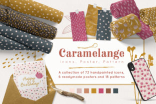 Caramelange Graphic Set Review: 73 Abstract Floral Icons, 18 Patterns, and Pre-Made Posters for Creative Projects
