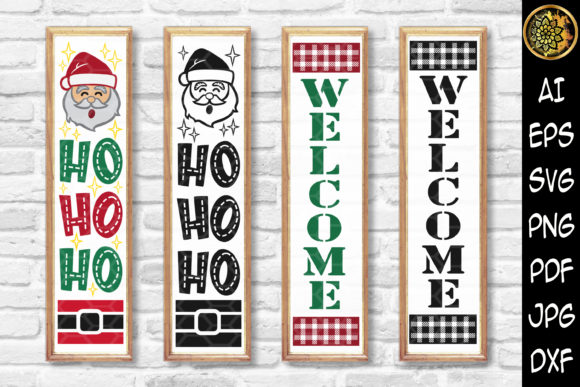 Christmas Vertical Porch Sign SVG for DIY Decor