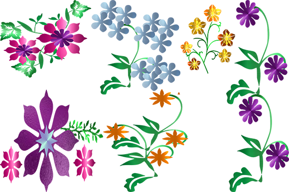 Elevate Your Creative Workflow with Six Floral Clip Arts for Print on Demand Excellence