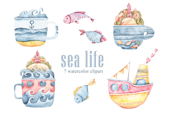 Exploring the Versatility of Watercolor Cute Sea Animals Clipart Set