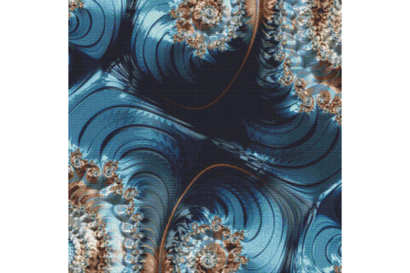 Fractal Cross Stitch Pattern - Blue: A Stitcher’s Digital Companion