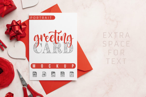 Greeting Card Mockup with Copy Space for Authentic Love Scene Presentations