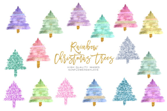 Modern Christmas Tree Clipart Collection: A Versatile Design Asset for Creatives and Professionals