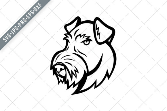 The Head of Airedale Terrier Bingley Terrier: A Versatile Retro Design for Creatives and Dog Lovers