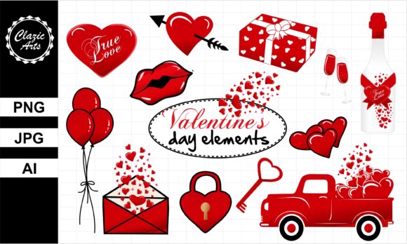 Valentine's Day Elements: Versatile Graphics for Creative Projects